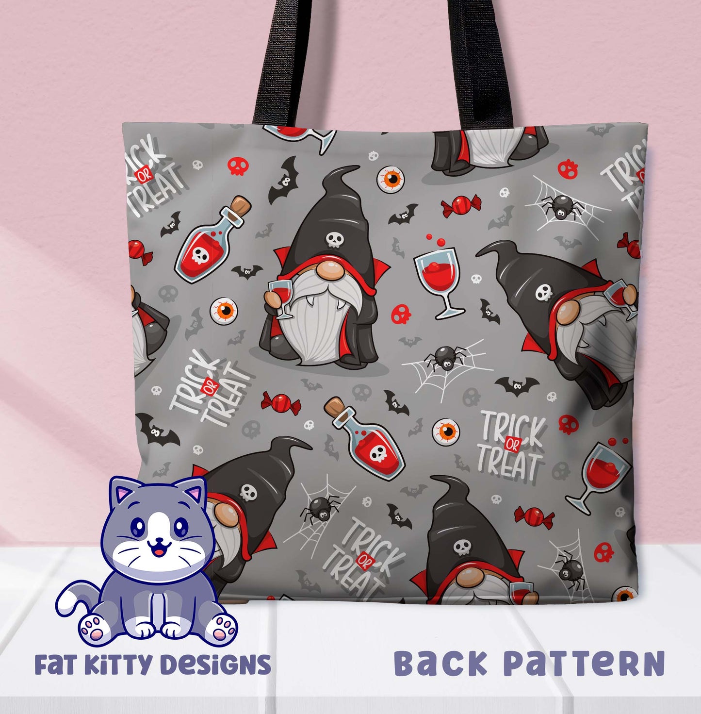 Cute Vampire Gnome Tote Bag Halloween