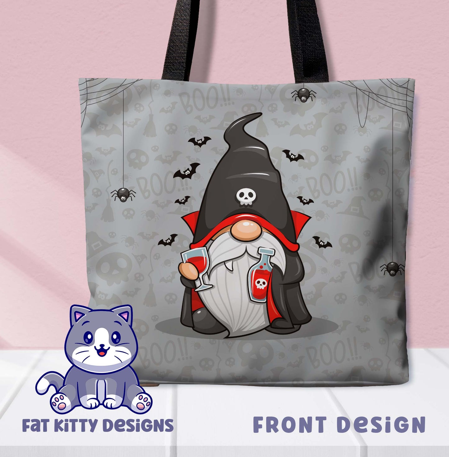 Cute Vampire Gnome Tote Bag Halloween