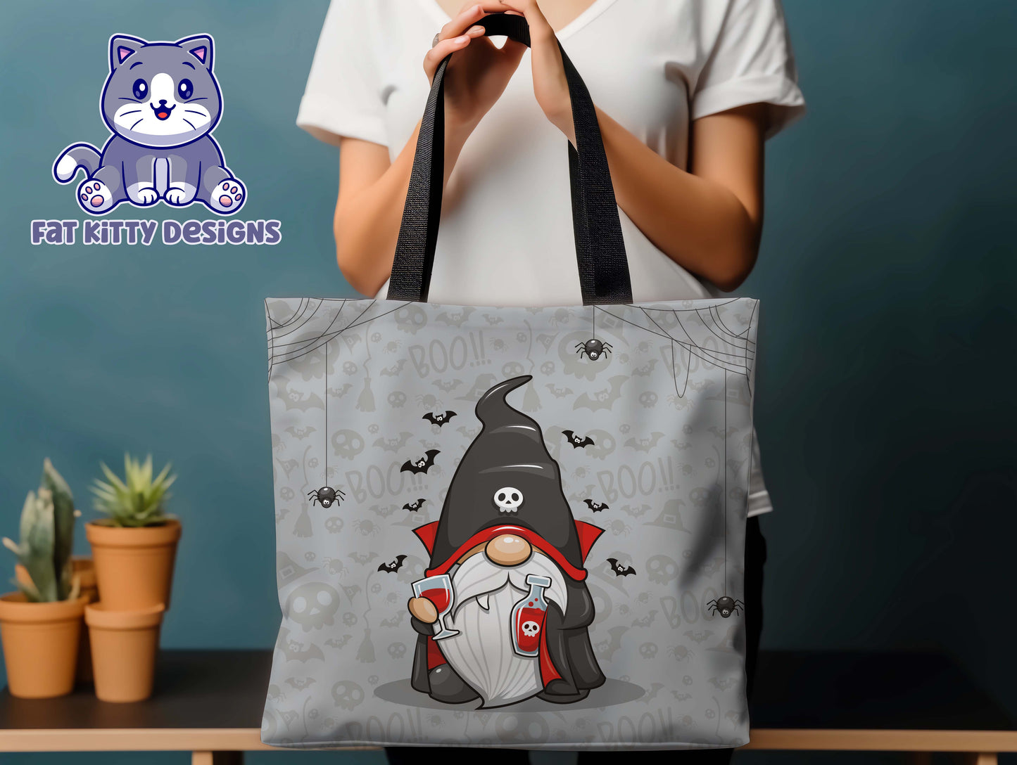 Cute Vampire Gnome Tote Bag Halloween